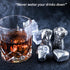 Whiskey Stones Gift Set, NIXWET Set of 5 Stainless Steel Reusable Ice Cubes Whiskey Rocks with Chilling Bag and Ice Tongs for Cocktails, Bourbon, Wine, Beverages