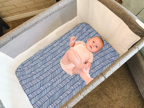 Bassinet Bed Sheets Premium Bassinet Fitted Sheets 4 Pack 100% Jersey Knit Cotton Cradle Sheets Bassinet Bedding for Standard Size Oval or Halo Bassinet Pads Bassinet Sheet for Boy & Girl