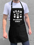 ApronMen, Fear The Bearded Chef Apron, Professionally Printed Funny BBQ Grilling Aprons for Men (Black) - Adjustable One Size Fits All - 100% Cotton - Mens Apron With Pockets