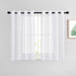NICETOWN Sheer Curtains for Small Window - Thick Linen Look Window Covering Semi-Voile Drapes for Laundry with Grommet Top ?White, 52 Inch Width, 45 Inch Length, 1 Pair