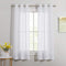 NICETOWN White Sheer Curtains 63 inch Length, Grommet Semi Sheer Linen Texture Small Window Treatments Privacy Curtain Lights for Bedroom, 34" Width, Set of 2