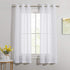 NICETOWN White Sheer Curtains 63 inch Length, Grommet Semi Sheer Linen Texture Small Window Treatments Privacy Curtain Lights for Bedroom, 34" Width, Set of 2