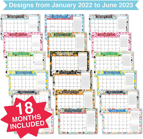 Large Desk Calendar 2022-2023 - Doodle Desk Calendars 2022, Academic Wall Calendar 2022-2023 Large Desktop Calendar 2022 Desk Calendar 11x17, 18 Month Large Wall Calendar 2022-2023