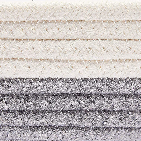 Juvale Grey Woven Basket Set with Handles (9.8 x 8.7 x 2.8 in, 3 Pack)