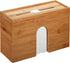 AdirHome Bamboo Paper Towel Dispenser 4.8" x 11.6" x 7.8" - Wall Mount or Countertop for Multifold Hand Napkins - Bathroom, Kitchen, Home or Commercial Use (Bamboo)