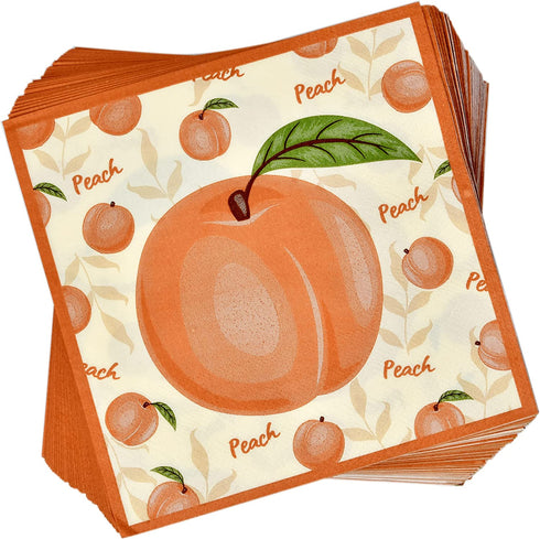 Peach Fruit Party Supplies Tableware Set Includes 24 9" Paper Plates 24 7" Plate 24 9 Oz Cups 50 Lunch Napkins for Sweet as Peaches Summer Tropical Themed Disposable Baby Shower Birthday Dinnerware