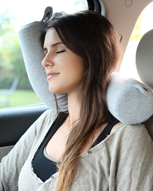 Twist Memory Foam Travel Pillow for Neck, Chin, Lumbar and Leg Support - for Traveling on Airplane, Bus, Train or at Home - Best for Side, Stomach and Back Sleepers - Adjustable, Bendable Roll Pillow