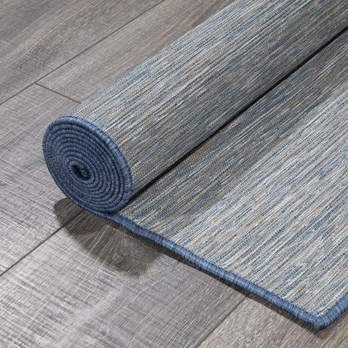 Ottomanson Sundance Collection Indoor/Outdoor Reversible Runner Rug, 2'7" x 7', Blue