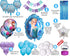 Frozen Birthday Party Supplies. Elsa and Anna Balloon Bouquet. Snowflakes Balloon. Metallic Tinsel Foil Fringe. 28pc party decoration kit.