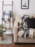 DII Farmhouse Woven Throw, 50x60 with 3" Fringe, French Blue, 1 Piece