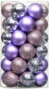 QinYing 4cm Light Purple 41pcs Shatterproof Christmas Tree Hanging Balls Christmas Balls Ornaments for Holiday Party Baubles Decoration Set with Hang Rope