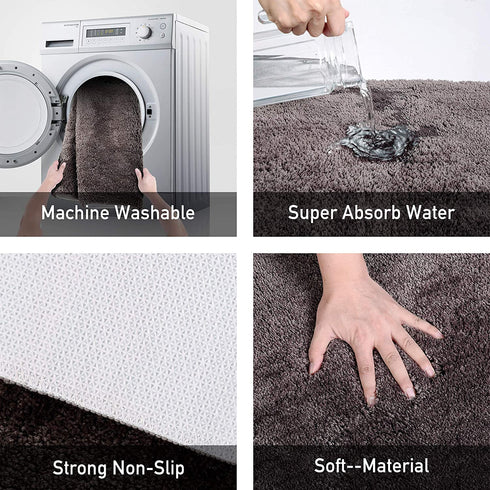 J JULONE Indoor Doormat Front Door Mat Non Slip Rubber Backing Absorbent Mud and Snow Magic Inside Dirts Trapper Mats Entrance Rug Machine Washable (20 inchx31.5 inch, Coffee)