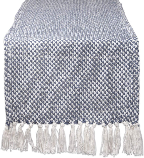 DII Woven Basics Collection 100% Cotton Knit Table Runner, 15x72, French Blue