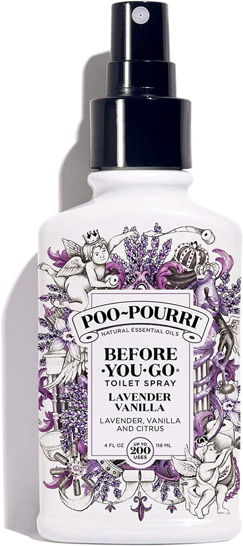 Poo-Pourri Lavender Vanilla Scent Before-You-Go Toilet Spray 4 oz Bottle, 4 Fl Oz, 4 Fl Oz