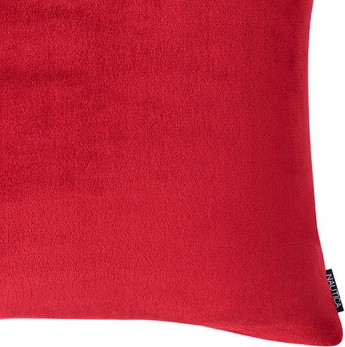 Nautica Home | Plush Euro Collection | Ultra Soft & Cozy Microsuede Decorative European Sham, Zipper Closure, Easy Care Machine Washable, 26" x 26", Red