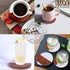 Acacia Wood & White Marble Coasters with Holder (4 Piece) Round Absorbent Coasters for Drinks: Tea, Coffee, Wine & More Fancy Half Marble Half Wood Coasters Set for Home & Kitchen Décor (4?)