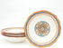 Euro Ceramica Duomo Collection Pasta Bowl Set of 4, Italian Floral Design, Multicolor, gold and cream