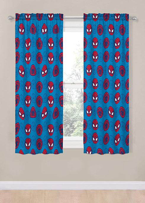 Jay Franco Marvel Super Hero Adventures Go Spidey 63" Inch Drapes - Beautiful Room D©cor & Easy Set Up, Bedding Features Spiderman - Curtains Include 2 Tiebacks, 4 Piece Set (Official Marvel Product)