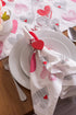 DII Valentine's Day Table Top Collection, Napkin Set, 20x20, Hearts Collage, 6 Piece