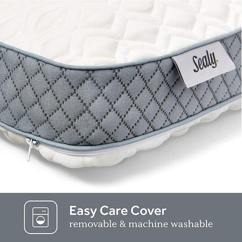 Sealy Molded Memory Foam Pillow, 1 Count (Pack of 1), White, Grey