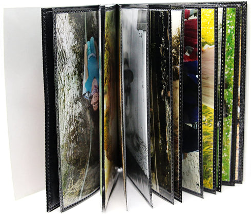 4 Pack CocoPolka 4 x 6 Flexible Photo Albums. 48 Pockets with Black Background & Customizable Covers.