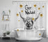ECOTOB Highland Cow Get Naked Shower Curtain, Grey Funny Farm Animal Highland Cow in Bathtub Shower Curtain Sets, Farmhouse Yellow Floral Sunflower Shower Curtain Hooks Included, 69x70 inches