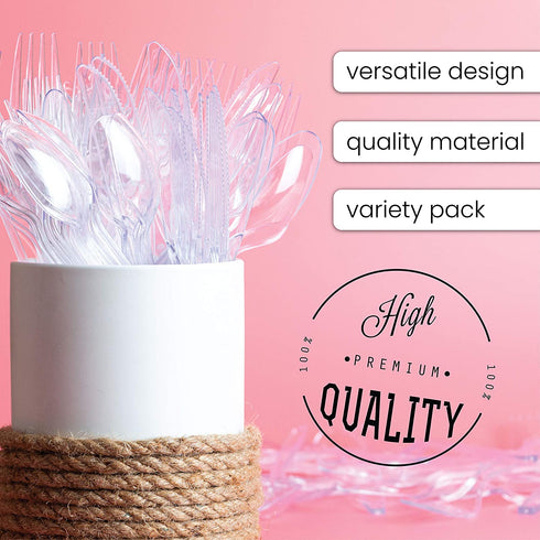 Party Bargains Disposable Cutlery set, Color: Clear, Count: 360 Pcs (SAPPHIRE)