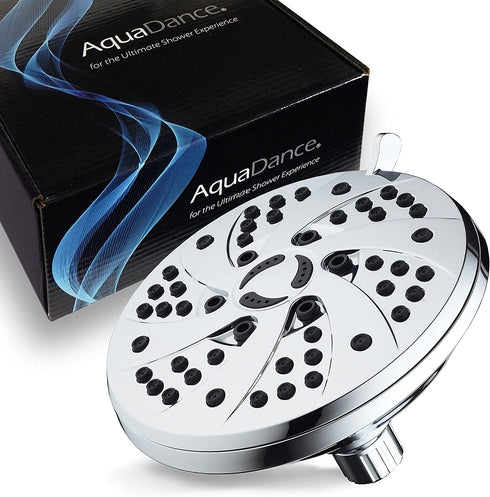 High Pressure 6-inch / 6-Setting Premium Rain Shower Head by AquaDance for the Ultimate Shower Spa Experience! Officially Independently Tested to Meet Strict US Quality & Performance Standards!