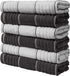Pack of 6 Premium Kitchen Towels Set - Window Pane Design Kitchen Hand Towels - Large, 435 GSM, Ultra Absorbent - Dish Towels for Drying Dishes - Cotton Tea Towels - Kitchen Hand Towels - Grey