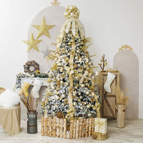 20Ct Christmas Ball Ornaments for Xmas Tree Shatterproof Christmas Decorations Hanging Ball Small for Holiday Party Decoration Tree Ornaments (Champaign Gold, 3.14In)
