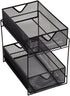 Mind Reader 2 Tier Metal Mesh Storage Baskets Organizer, Home, Office, Kitchen, Bathroom, Black
