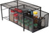 Mind Reader 'CABASKDR' Black Metal Mesh Storage Basket with Sliding Drawer and Steel Mesh Platform On Top