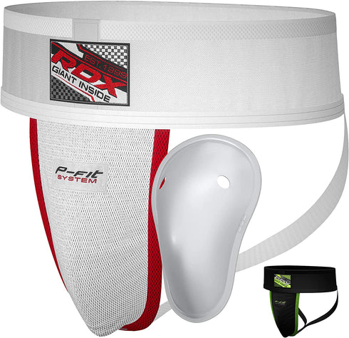 RDX Groin Protector Cup Men, Boxing Kickboxing MMA Muay Thai Sparring Groin Guard, Ventilated Adjustable, Jockstrap Taekwondo Karate Fighting Training, Underwear Jiu Jitsu BJJ Protection, Boys Youth