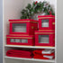 Simplify 12 Count Mug & Cup Storage Box, Individual Compartments China Tableware Containers, Red