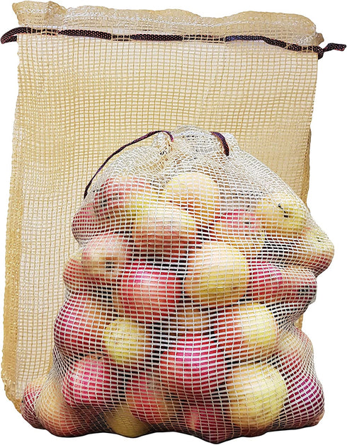 ShoplineON Reusable Vegetable Storage Bags 30 lbs Heavy Duty Grocery Mesh Sacks Holds up to 30 lbs - Breathable Produce Citrus Potato Onion Storage - Washable Net Bags 18? x 26? Pack of 5