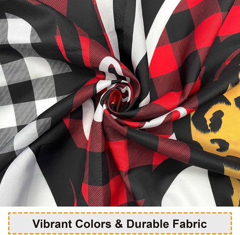 Baccessor Happy Valentines Day Shower Curtain Buffalo Plaid Romantic Love Heart Shower Curtain Waterproof Washable Farmhouse Fabric Bathroom Decor with Hooks 72x72 Inch