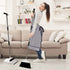 Broom and Dustpan Set - Premium Long Handled Broom Dustpan Combo - Upright Standing Lobby Broom and Dust Pan Brush w/ Handle - Great Edge, Lightweight and Robust