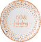 Crisky 60 Fabulous Disposable Plates for Women 60th Birthday Decorations Rose Gold Dessert, Buffet, Cake, Lunch, Dinner Disposable Plates 60th Birthday Party Table Supples, 50 Count, 9 inches