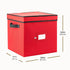 Premium Christmas Ornament storage Box with Lid - 3-inch Compartment, Storage Container Keeps 64 Holiday Ornaments and Xmas Accessories - Tear Proof 600D Oxford Fabric - 5 Year Warranty (Red)