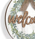 Barnyard Designs Rustic Wood Hanging Welcome Sign for Front Door or Covered Outdoor Porch, Farmhouse Home Decor, White 12? x 12?