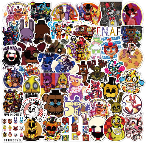 SPIRO Five Nights at Fredd_ys Stickers 100PCS FNAF Stickers Cool Gaming Stickers Vinyl Waterproof Stickers for Teens Adults Laptop Water Bottles Skateboard Birthday Party Supplies