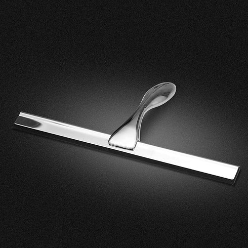 10 Shower Squeegee, Premium Stainless Steel Shower Squeegee for Glass Doors, Bathroom, Window and Car Glass, All-Purpose Bathroom Squeegee for Shower Glass Door with Suction Cup Hook & Rubber Blade