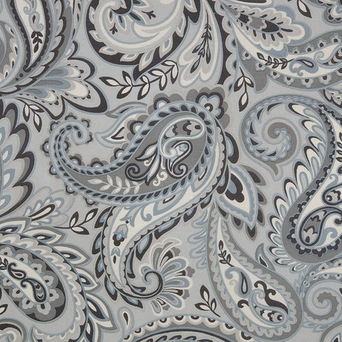 SUNSMART Jenelle Paisley Total Blackout Window Curtains for Bedroom, Living Room, Kitchen, Faux Silk with Traditional Grommet, Energy Savings Curtain Panels, 1-Panel Pack, 50x84, Grey