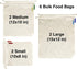 Colony Co. Reusable Bulk Food Bags, Set of 6 - Assorted Sizes, Certified Organic Cotton Muslin, Tare Weight Label, Washable, Double-Drawstring Design, Recyclable Packaging, Zero Waste