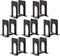 HappyHapi Bookend Supports, Heavy Duty Metal Black Bookend Support, 6 x 5 x 6 Inch, Set of 7 Pairs