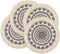 OJIA Round Placemats Set of 4,Boho Tassels Table Mats 13 Inch Black and Cream Cotton Woven Heat Proof Washable Circle Kitchen Placemats for Table Dinner Wedding Home Decoration
