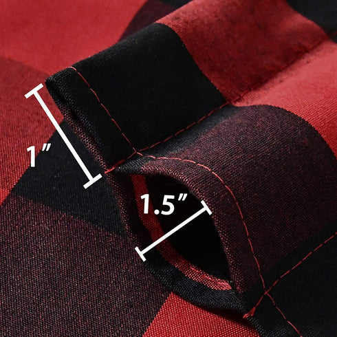 SeeGlee Red and Black Plaid Thermal Insulated Energy Saving Curtain Tiers for Loft -Rustic Farmhouse Living Buffalo Check Cottage Short Curtain Valances(29 W x 36 Inches Long,2 Panels)
