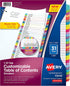Avery 31-tab Dividers for 3 Ring Binders, Customizable Table of Contents, Multicolor Tabs, 1 Set (11846)