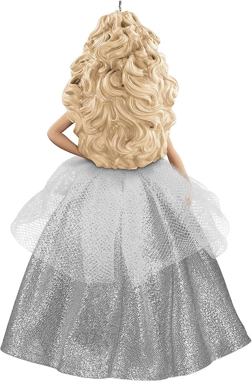 Hallmark Keepsake Christmas Ornament 2021, White Holiday Barbie Doll
