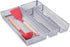 Kitchen Drawer Organizer, 4 Separate Compartments Mesh Silverware Organizer, Utensil Storage Organizer Flatware Silverware Tray with Anti-Slip Mats